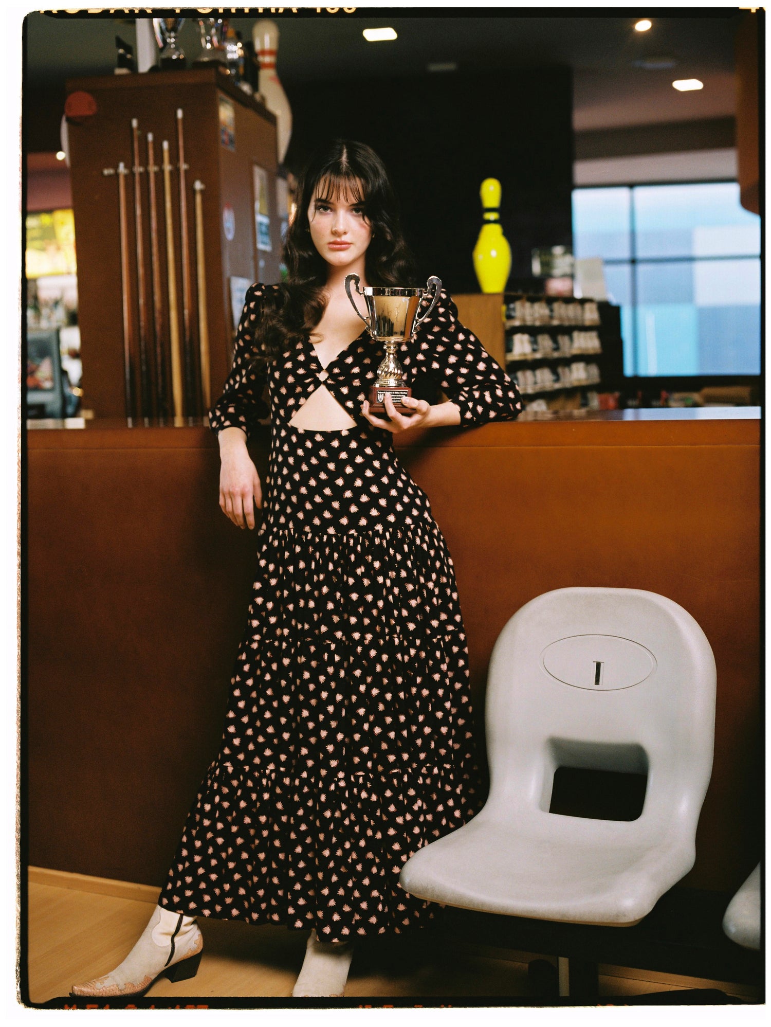 Polka dot cut out sales dress